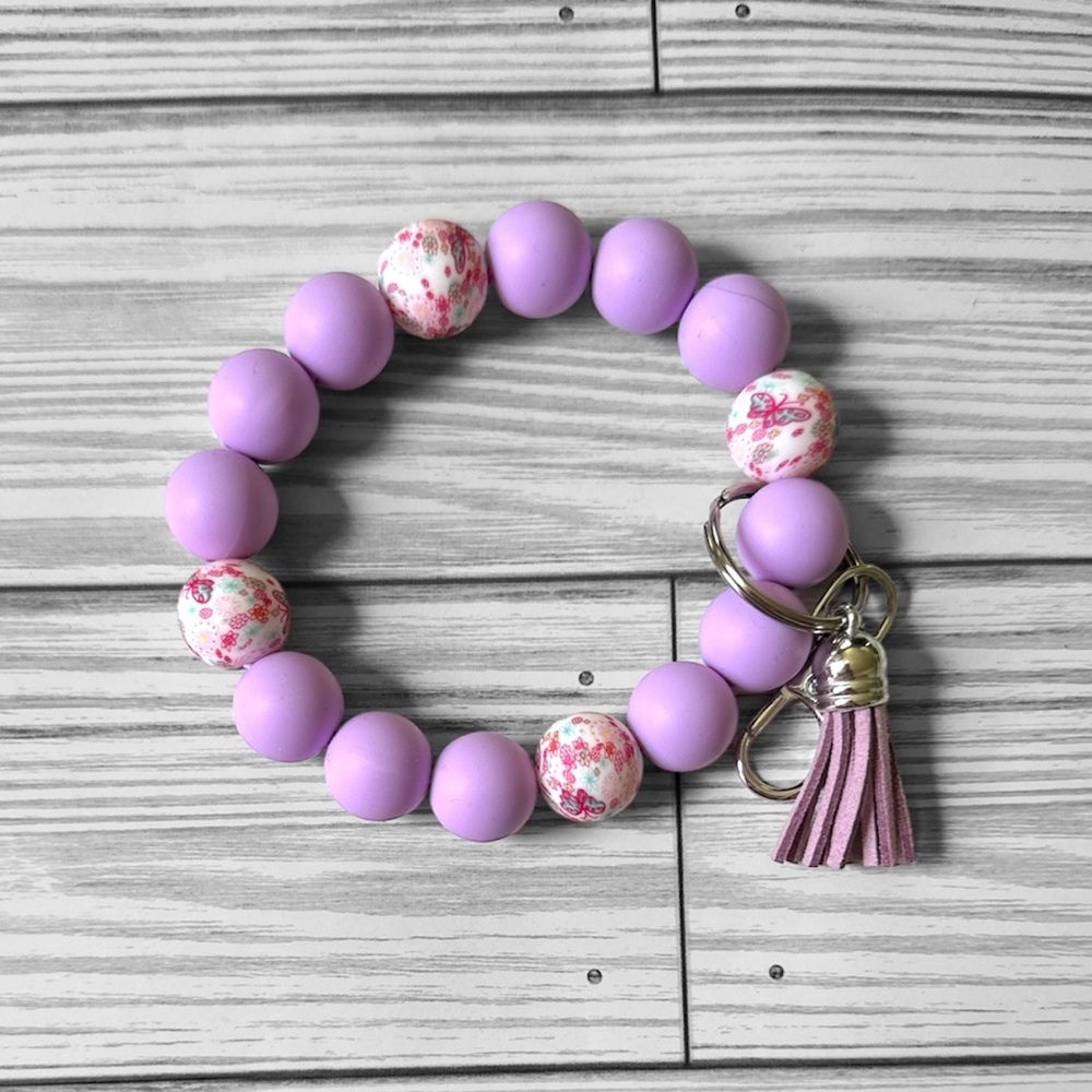 Purple Butterfly Silicone Wristlet
